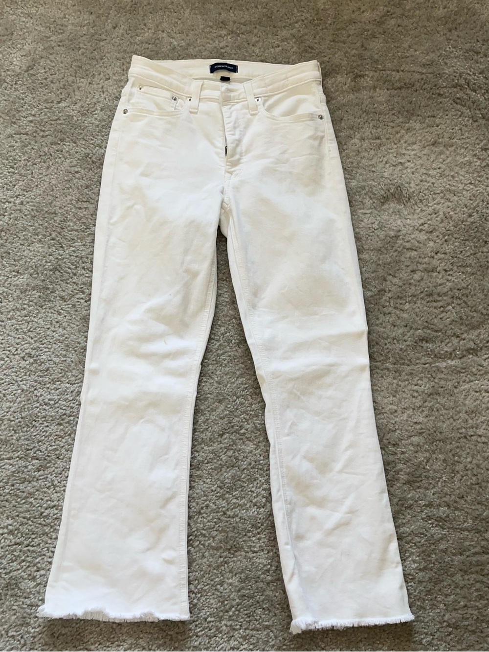 JCrew 27 white jeans Billie denim boot crop